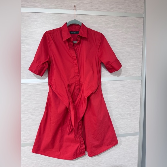 Ralph Lauren Red Dress In Size 2 - Picture 3 of 13